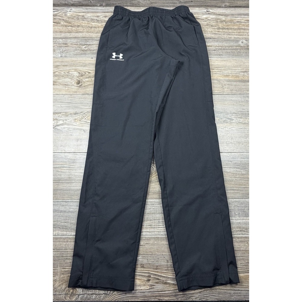 Under Armour UA Vital Woven Pants Mens S Black Loose Training Zip Leg 1352031